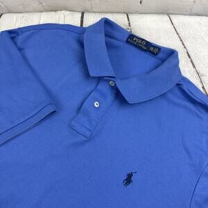 Polo Ralph Lauren Men’s 2XL XXL Blue Polo Shirt Blue Pony 100% Cotton